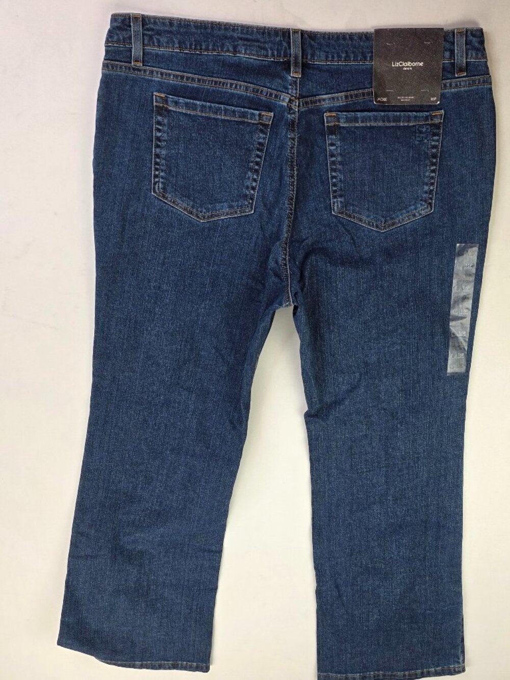 Liz Claiborne Jackie Bootcut Size 16P Womens 30" Inseam Blue Denim Jeans NWT